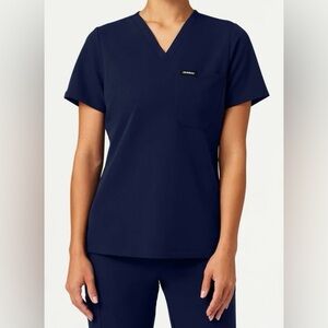 EUC - Jaanuu "Rhena" navy blue 1-pocket scrub top (SLIM FIT) - S